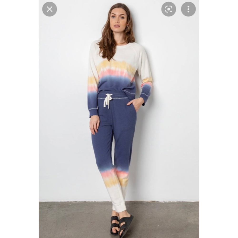 Rails Sweatsuit - Theo Sunrise Tie Dye Sweatshirt and Sweatpants, XS